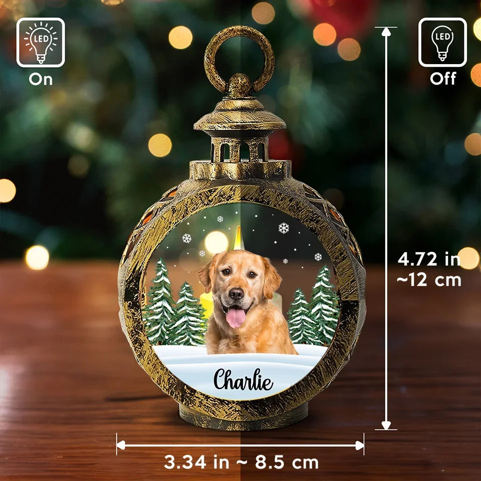Custom Photo In Loving Memory Of A Loyal Friend - Memorial Personalized Custom Candlelight Lantern Ornament - Sympathy Gift, Christmas Gift For Pet Owners, Pet Lovers