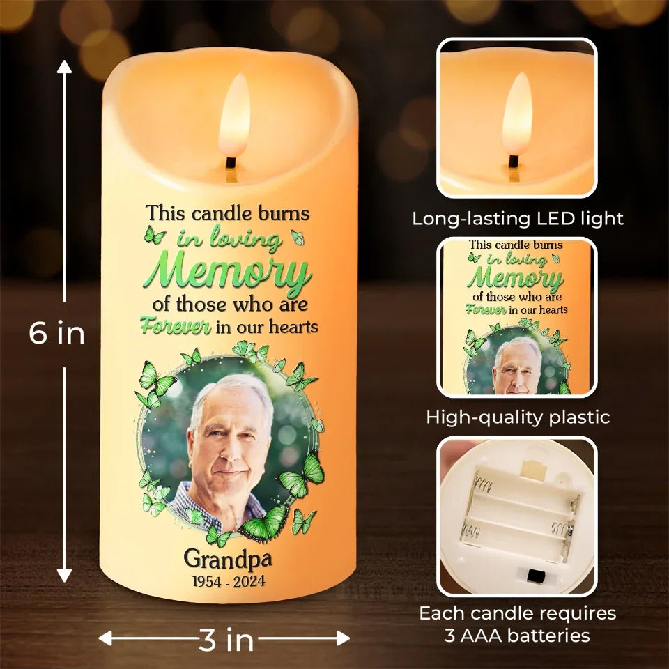 Custom Photo In Our Hearts, You Will Always Stay - Memorial Personalized Custom LED Candle - New Arrival, Sympathy Gift, Christmas Gift For Family Members