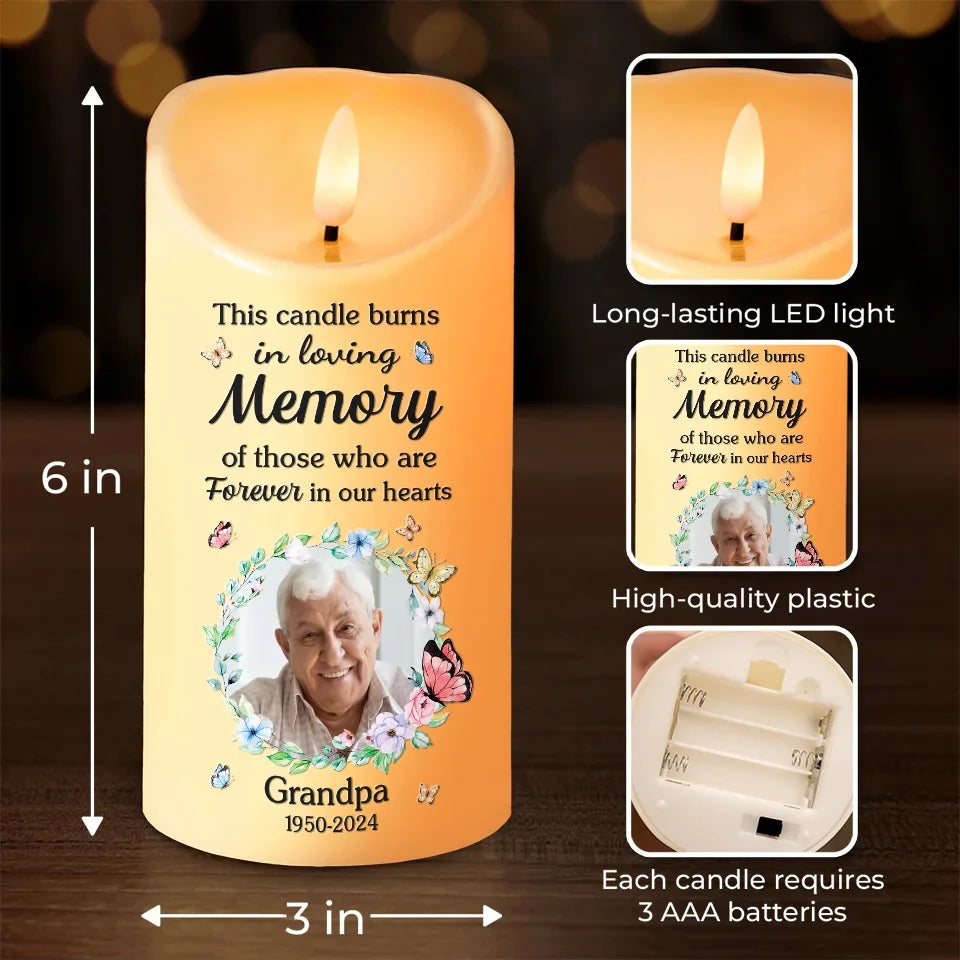 Custom Photo Loving You Forever - Memorial Personalized Custom LED Candle - New Arrival, Christmas Gift, Sympathy Gift For Family Members