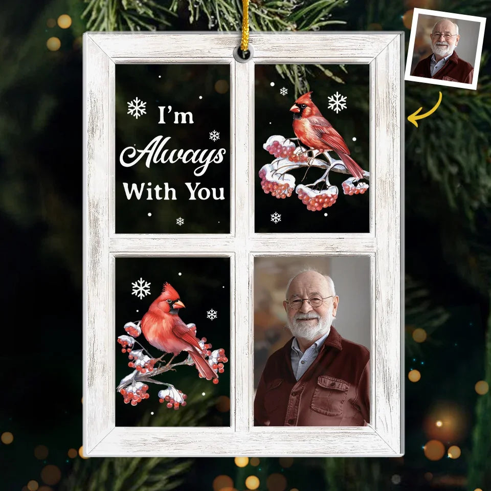 Custom Photo Cardinals Appear When Angels Are Near - Memorial Personalized Custom Ornament - Acrylic Custom Shaped - Sympathy Gift, Christmas Gift For Family Members