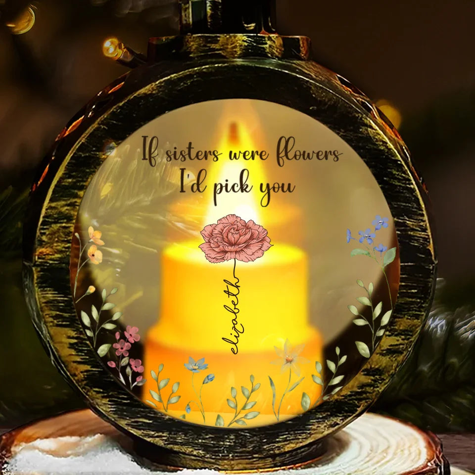 Sisters Are Different Flowers From The Same Garden - Bestie Personalized Custom Candlelight Lantern Ornament - Christmas Gift For Best Friends, BFF, Sisters