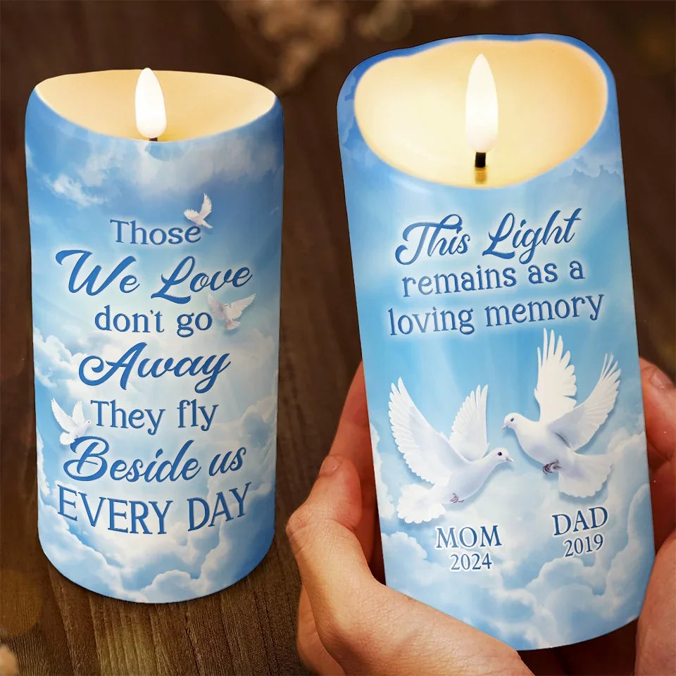 This Candle Burns Bright In Remembrance Of A Beautiful Soul - Memorial Personalized Custom LED Candle - Sympathy Gift, Christmas Gift For Family Members
