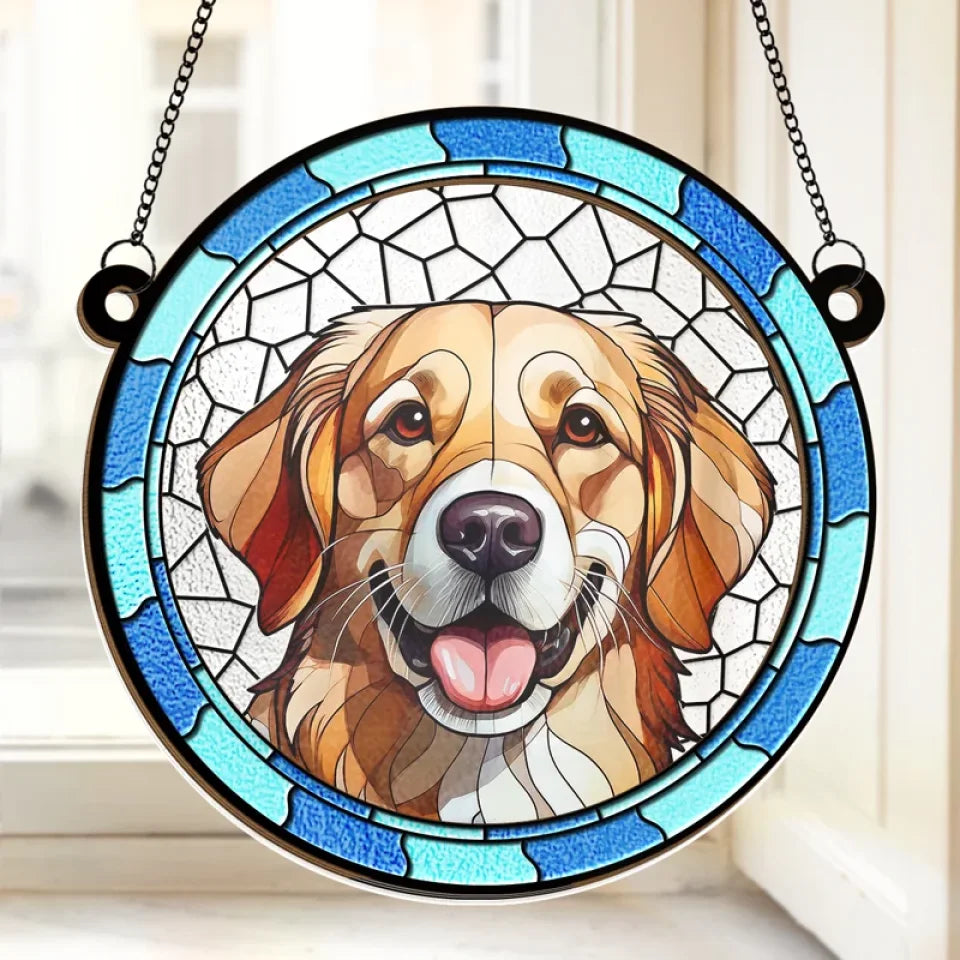 Custom Photo No Longer By My Side, But Forever In My Heart - Memorial Personalized Window Hanging Suncatcher Ornament - Sympathy Gift For Pet Owners, Pet Lovers