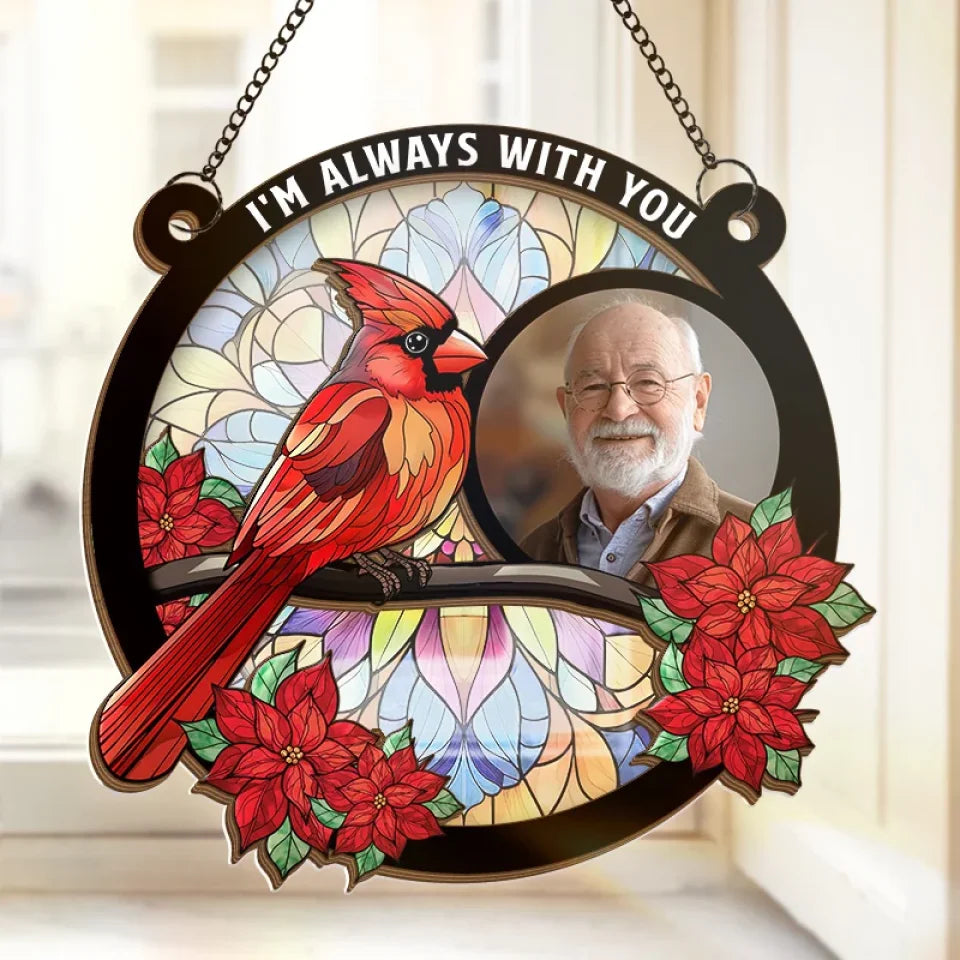 Custom Photo May Your Memory Be A Haven Of Peace - Memorial Personalized Window Hanging Suncatcher Ornament - Sympathy Gift For Family Members