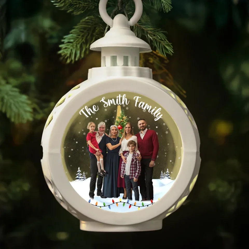 Custom Photo Make It A December To Remember - Family Personalized Custom Candlelight Lantern Ornament - Christmas Gift For Family Members