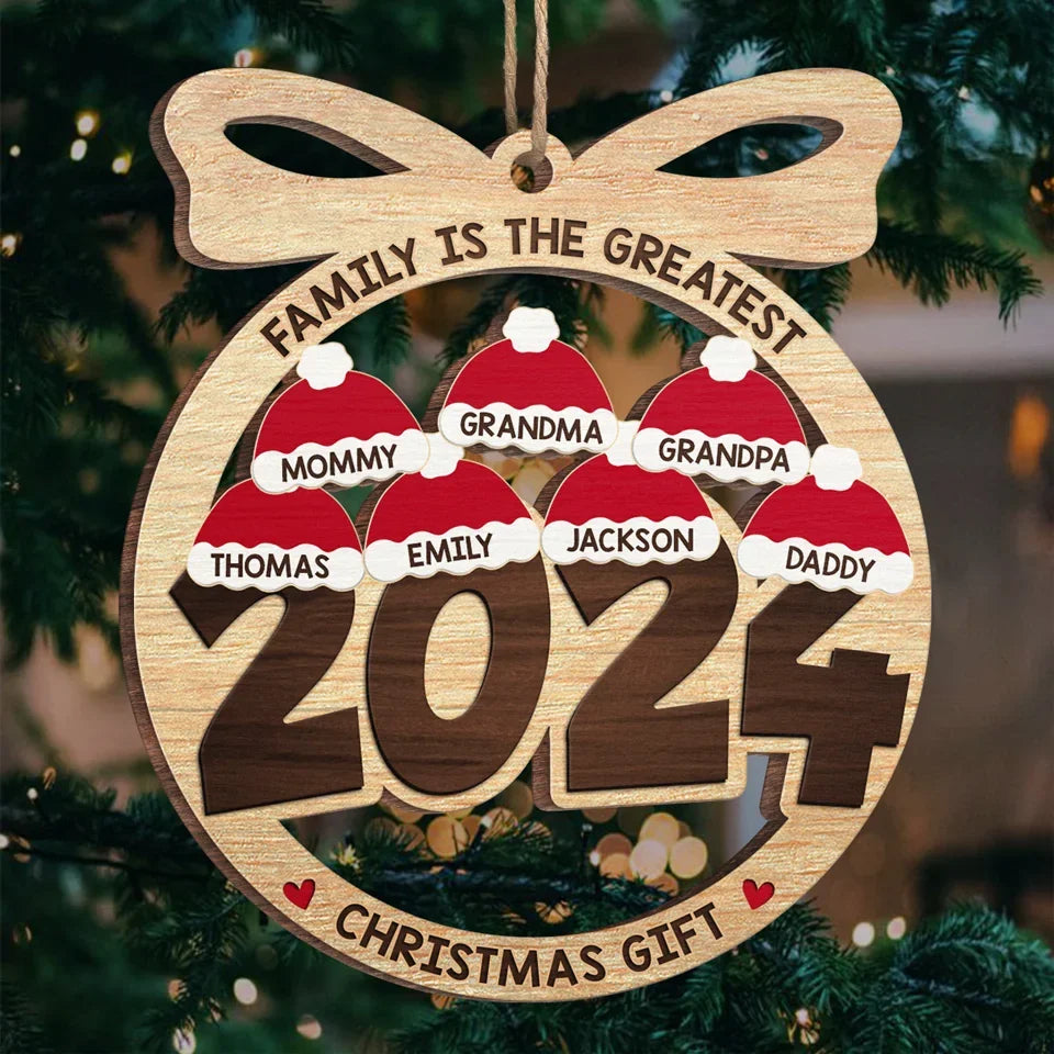 The Love Between Family Is Forever - Family Personalized Custom Ornament - Wood Custom Shaped - Christmas Gift For Family Members