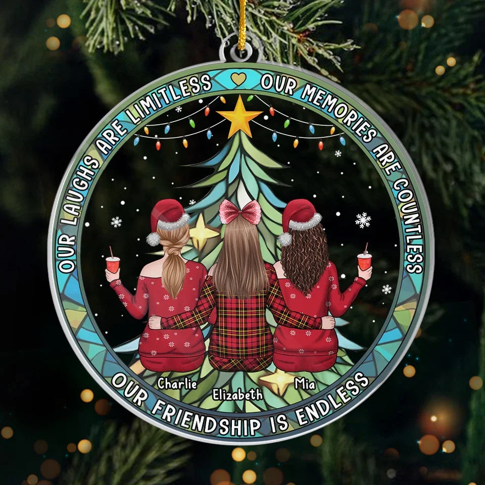 Christmas Is Magical, Just Like Our Friendship - Bestie Personalized Custom Ornament - Acrylic Custom Shaped - Christmas Gift For Best Friends, BFF, Sisters