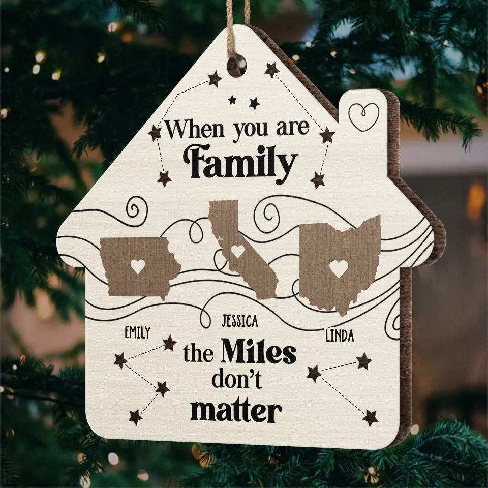 Home Is Where The Family Gathers And Love Grows - Family Personalized Custom Ornament - Wood Custom Shaped - Christmas Gift For Family Members, Siblings, Brothers, Sisters