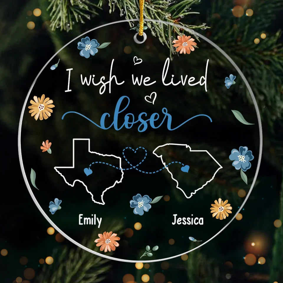 Even Though We're Apart, We Still Look For Each Other - Bestie Personalized Custom Ornament - Acrylic Custom Shaped - Christmas Gift For Best Friends, BFF, Sisters