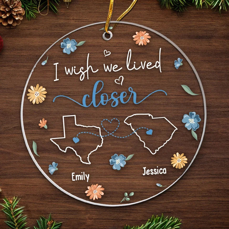 Even Though We're Apart, We Still Look For Each Other - Bestie Personalized Custom Ornament - Acrylic Custom Shaped - Christmas Gift For Best Friends, BFF, Sisters