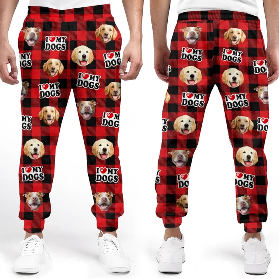 Custom Photo I Love My Fur Baby - Dog & Cat Personalized Custom Unisex Sweatpants - Christmas Gift For Pet Owners, Pet Lovers