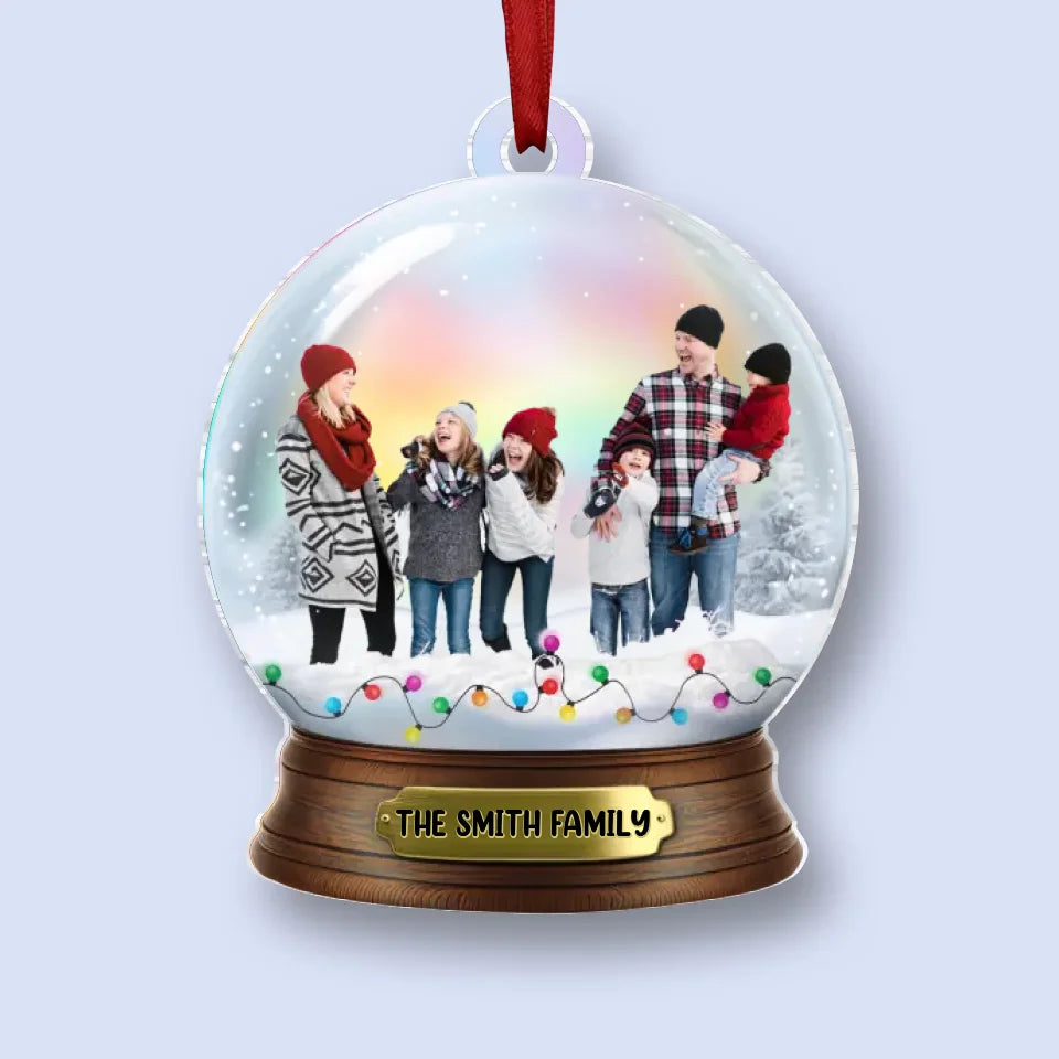 Custom Photo At Christmas, All Roads Lead Home - Family Personalized Custom Hologram Ornament - Christmas Gift For Family Members