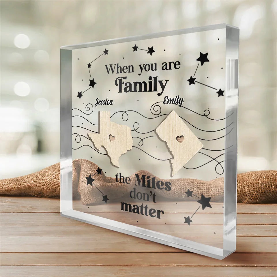 Together We Write The Best Stories Of Our Lives - Family Personalized Custom Square Shaped Acrylic Plaque - Gift For Family Members