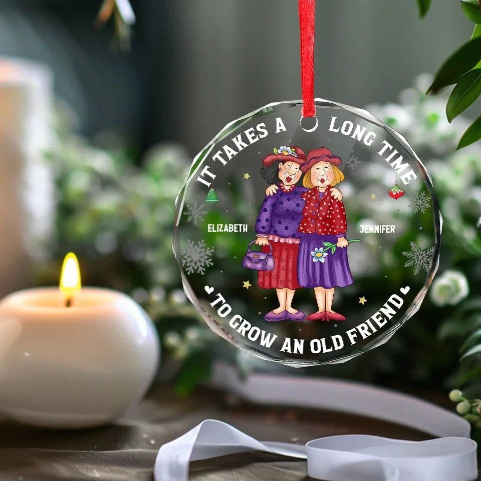 Your Friendship Is A Treasure I Hold Dear
- Bestie Personalized Custom Circle Glass Ornament - Christmas Gift For Best Friends, BFF, Sisters