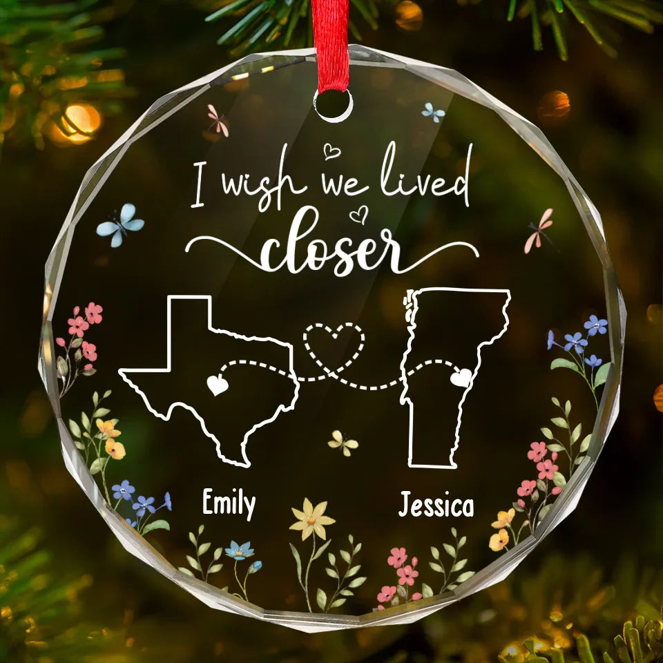 Distance Means So Little When You Have A Friend So Special - Bestie Personalized Custom Circle Glass Ornament - Christmas Gift For Best Friends, BFF, Sisters