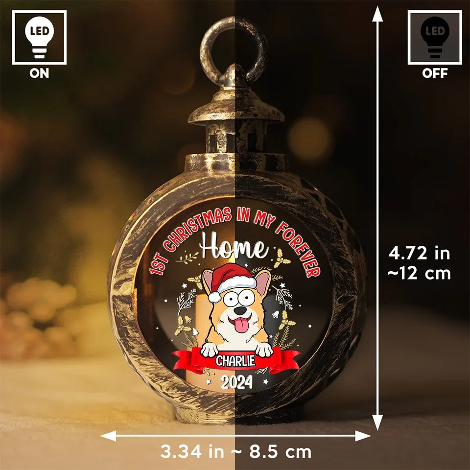 Wishing Our Furry Friend A Purr-Fect First Christmas - Dog & Cat Personalized Custom Candlelight Lantern Ornament - Christmas Gift For Pet Owners, Pet Lovers, First Christmas