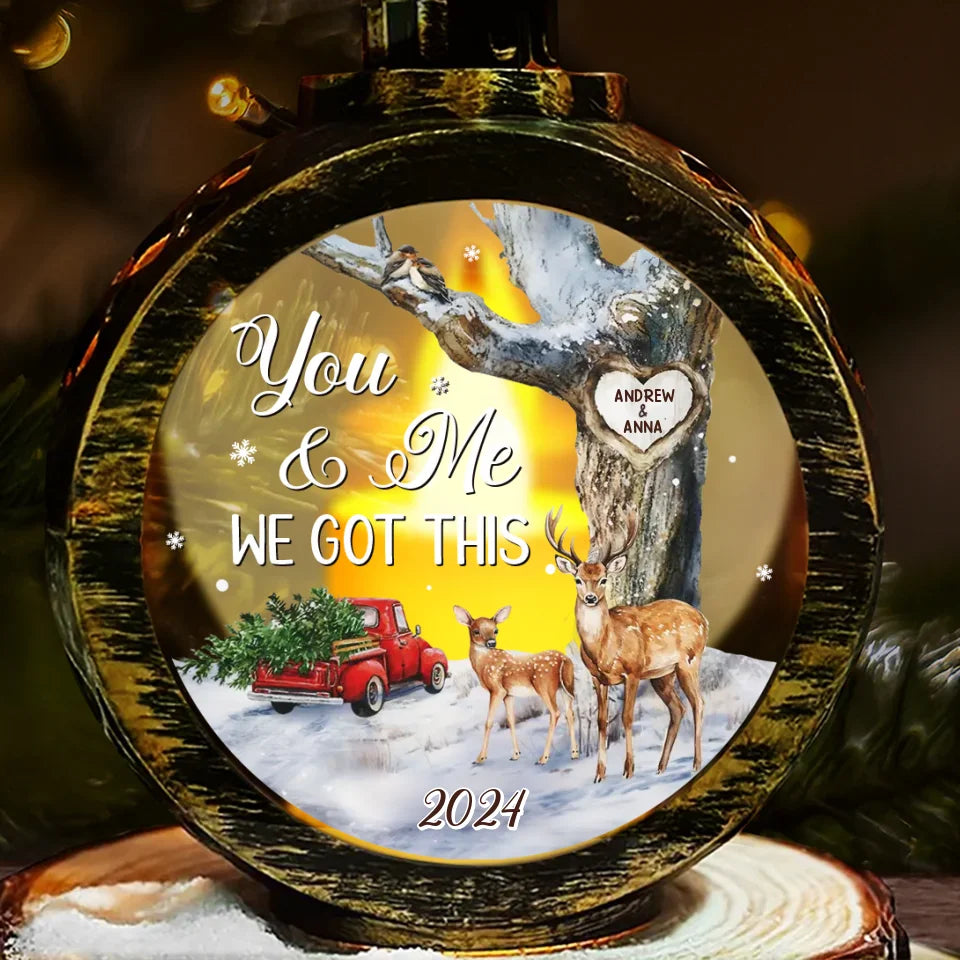 God Gave Me You - Couple Personalized Custom Candlelight Lantern Ornament - Christmas Gift For Husband Wife, Anniversary