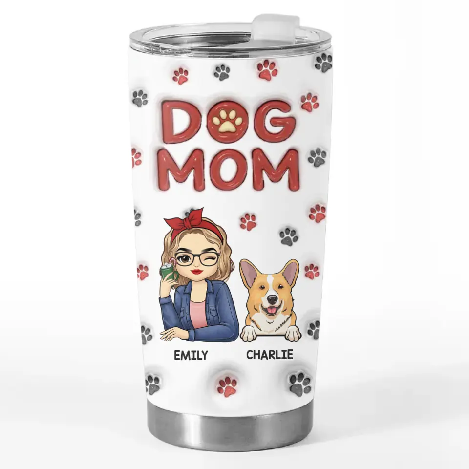 Thе Bеst Thеrapist Has Fur And Four Lеgs - Dog & Cat Personalized Custom 3D Inflated Effect Printed Tumbler - Gift For Pet Owners, Pet Lovers