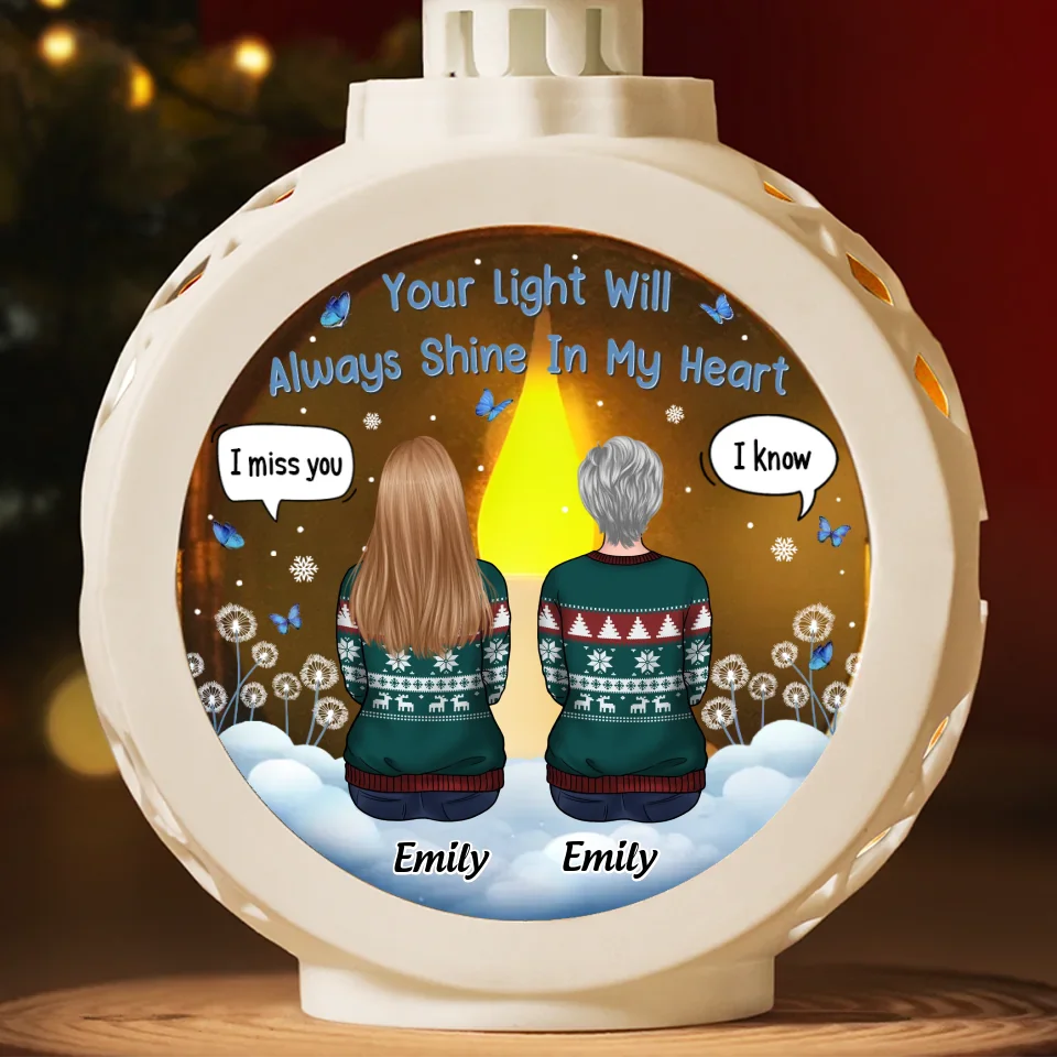 You Live On In Our Memories And Our Hearts - Memorial Personalized Custom Candlelight Lantern Ornament - Sympathy Gift, Christmas Gift For Family Members