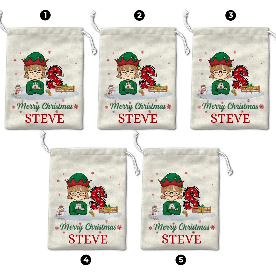 Merry Christmas - Personalized Custom Christmas Favor Bag - Christmas Gift For Kid