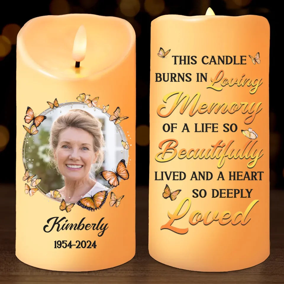 Custom Photo You Are Never Gone From My Heart - Memorial Personalized Custom LED Candle - New Arrival, Christmas Gift, Sympathy Gift For Family Members