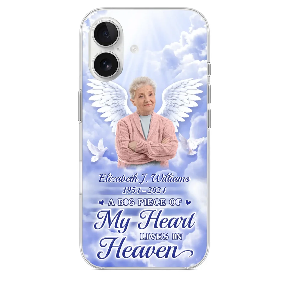 Custom Photo To Live In Hearts We Leave Behind - Memorial Personalized Custom Clear Phone Case - Sympathy Gift For Family Members