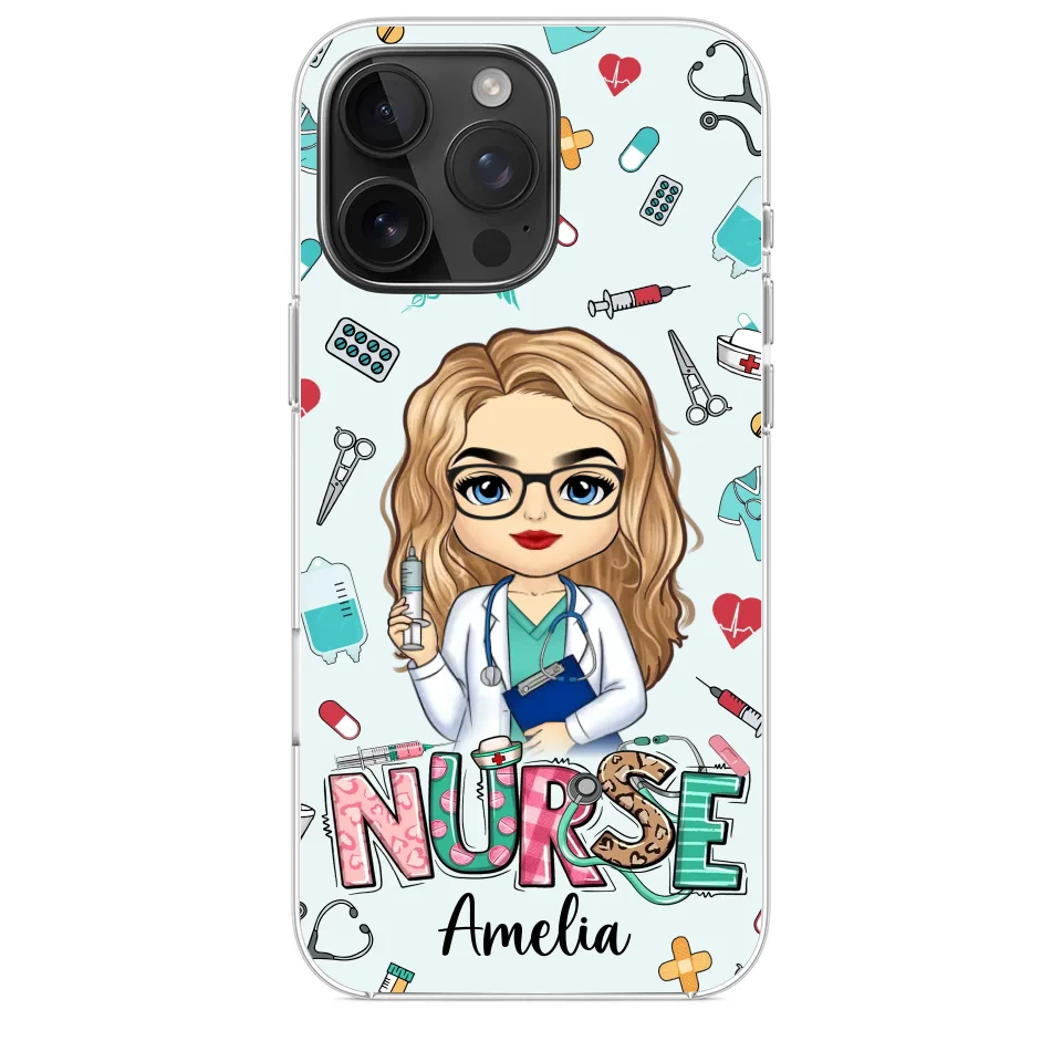 From Caring Comes Courage - Nurse Personalized Custom Clear Phone Case - Appreciation, Thank You Gift, Nurse Life, Doctor Life