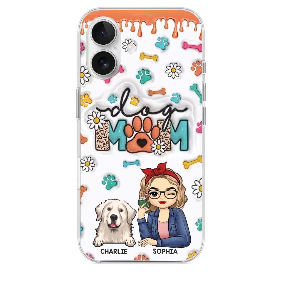 The Love Between A Dog And A Dog Mom Is Unbreakable - Dog Personalized Custom 3D Inflated Effect Printed Clear Phone Case - Gift For Pet Owners, Pet Lovers