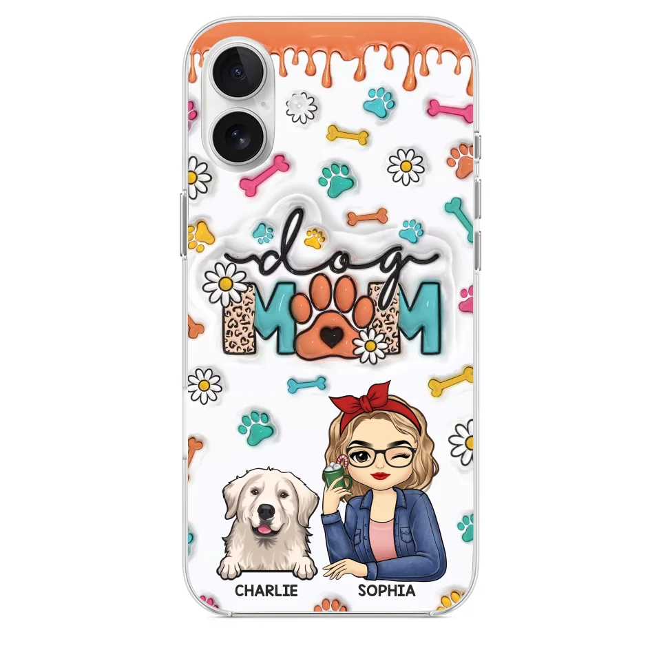 The Love Between A Dog And A Dog Mom Is Unbreakable - Dog Personalized Custom 3D Inflated Effect Printed Clear Phone Case - Gift For Pet Owners, Pet Lovers