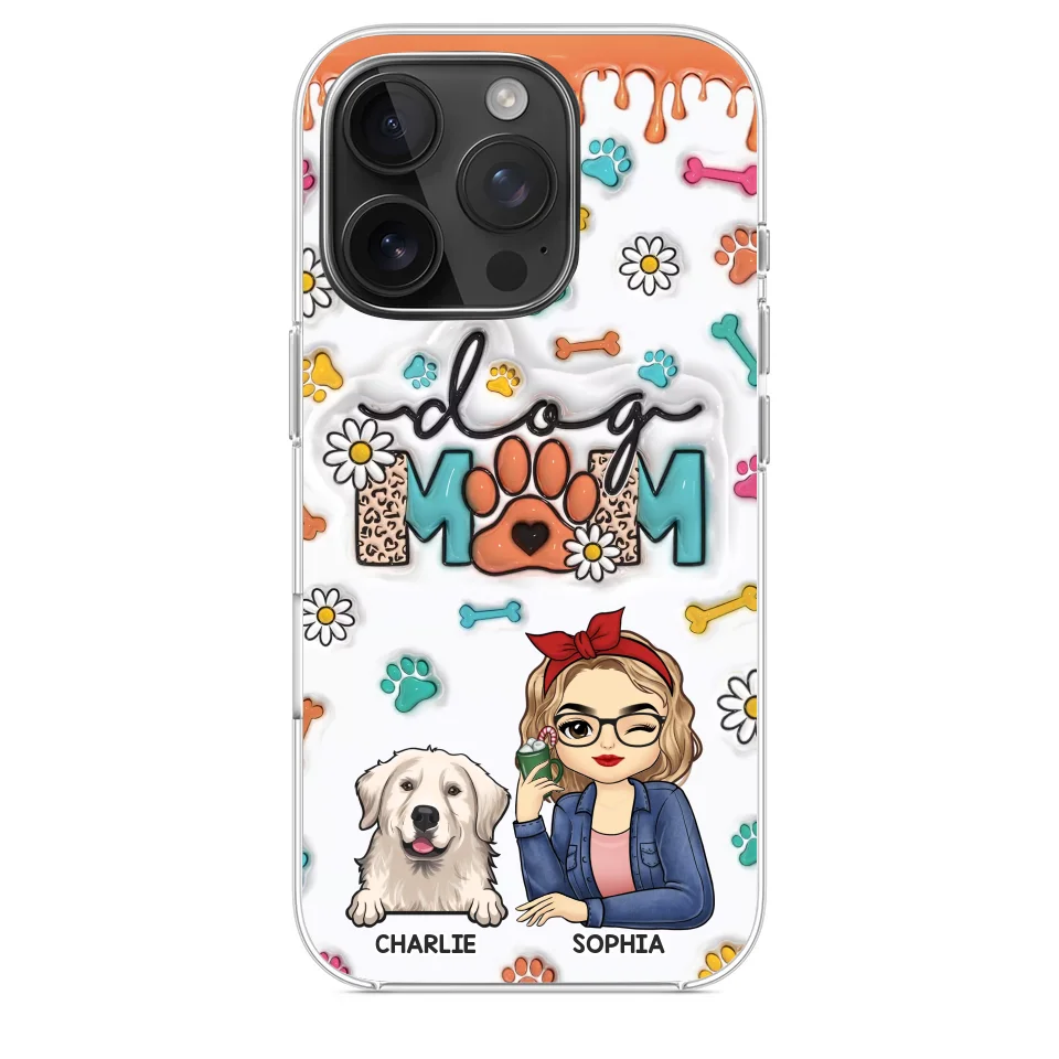 The Love Between A Dog And A Dog Mom Is Unbreakable - Dog Personalized Custom 3D Inflated Effect Printed Clear Phone Case - Gift For Pet Owners, Pet Lovers
