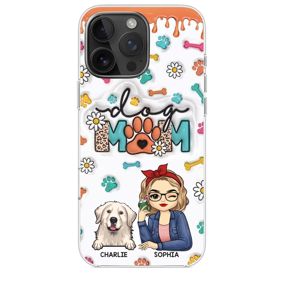 The Love Between A Dog And A Dog Mom Is Unbreakable - Dog Personalized Custom 3D Inflated Effect Printed Clear Phone Case - Gift For Pet Owners, Pet Lovers