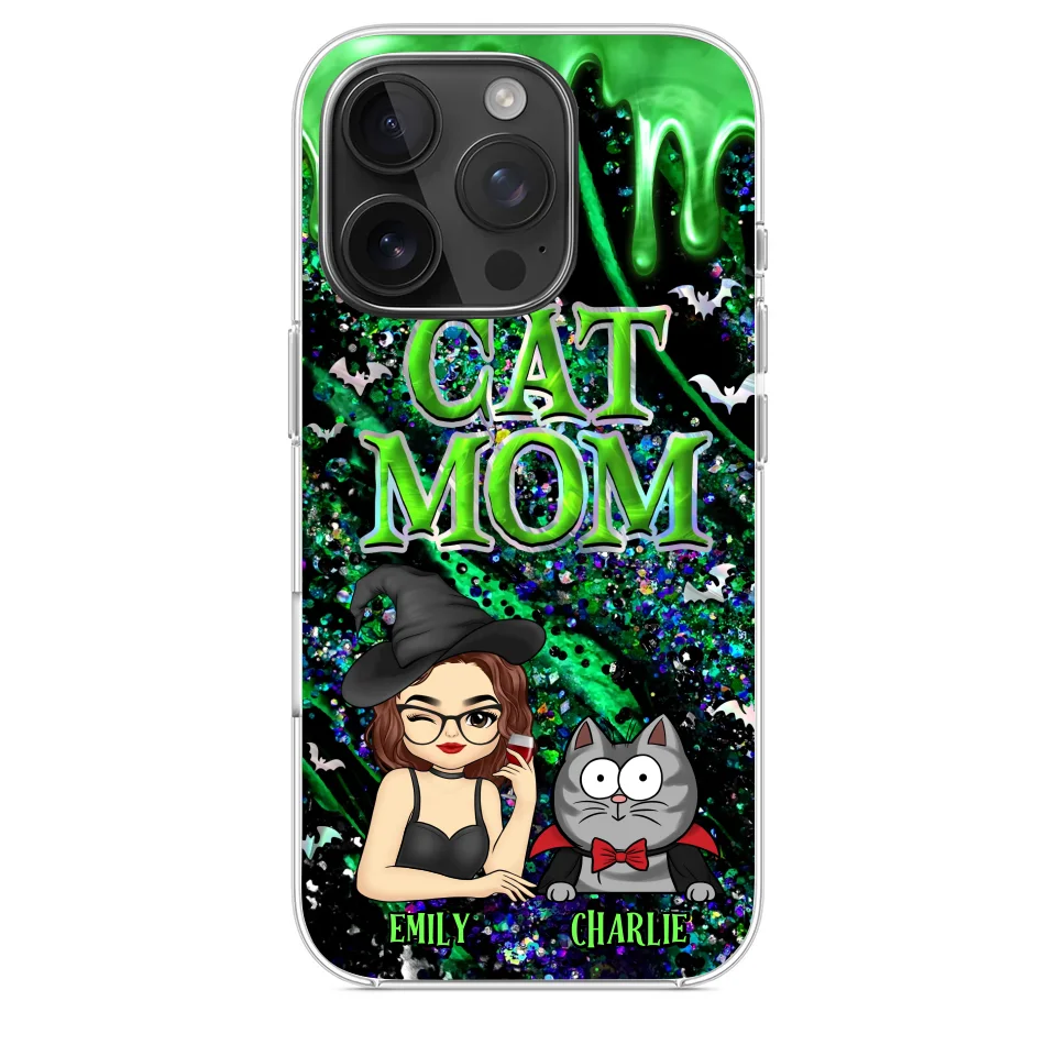 Witchy Vibes For Cat Mom This Halloween - Cat Personalized Custom Clear Phone Case - Halloween Gift For Pet Owners, Pet Lovers