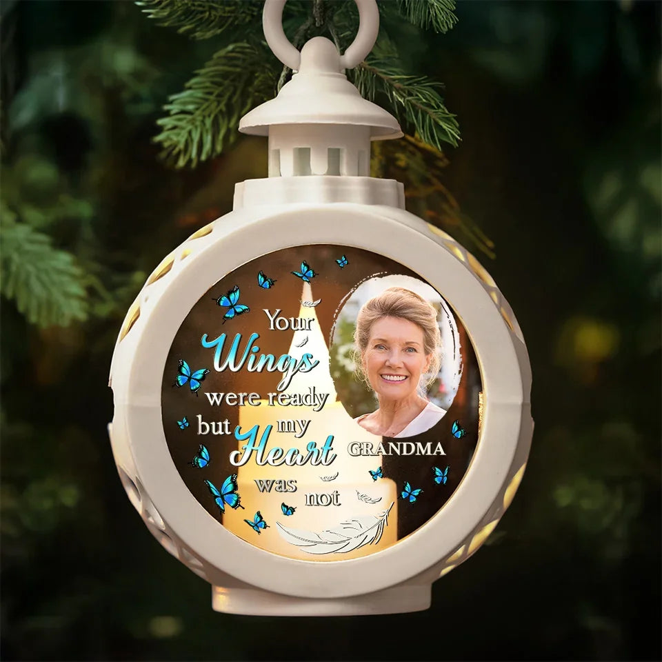 Custom Photo The Song Is Ended, But The Melody Lingers On - Memorial Personalized Custom Candlelight Lantern Ornament - Sympathy Gift, Christmas Gift For Family Members