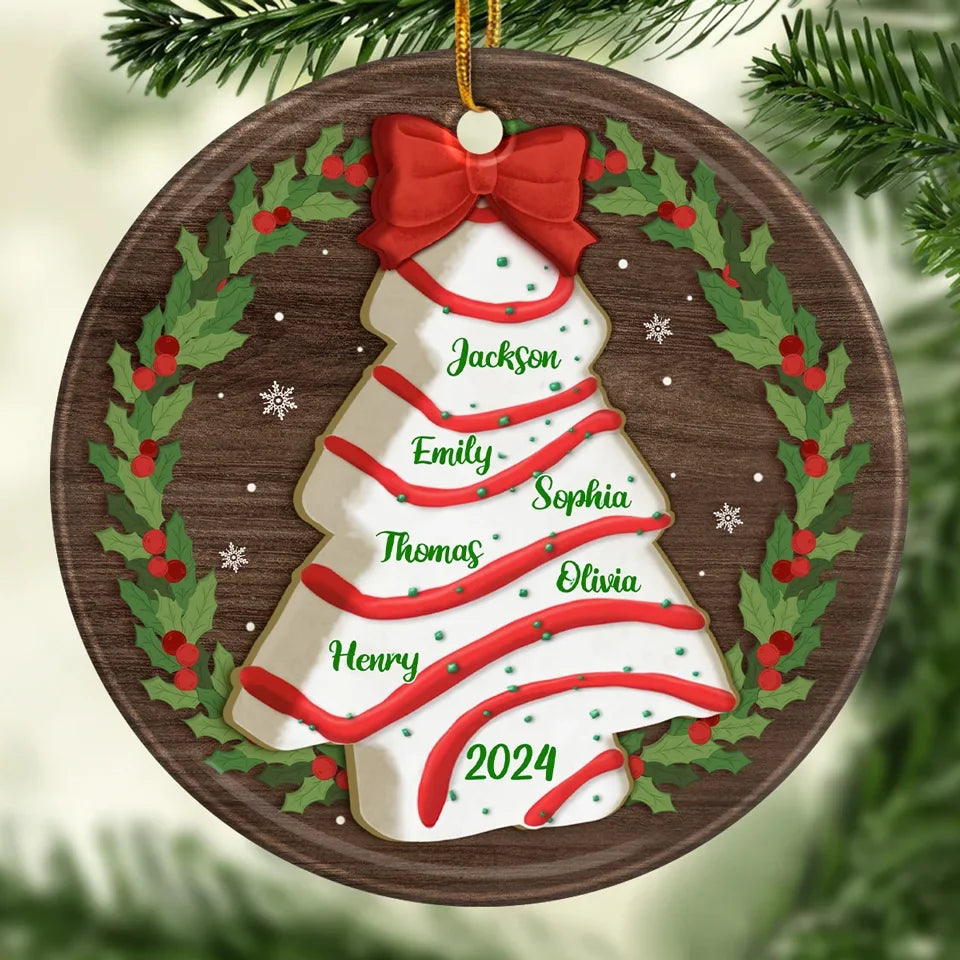 All I Want For Christmas Is My Family - Family Personalized Custom Ornament - Ceramic Round Shaped - Christmas Gift For Family Members, First Christmas
