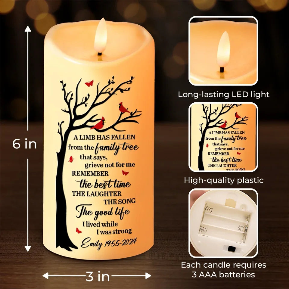 Forever Part Of Our Story - Memorial Personalized Custom LED Candle - Sympathy Gift, Christmas Gift For Family Members