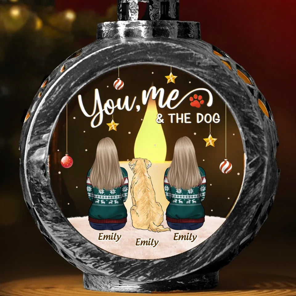 Have A Pawesome Holiday Season - Couple Personalized Custom Candlelight Lantern Ornament - Christmas Gift For Husband Wife, Anniversary, Pet Owners, Pet Lovers