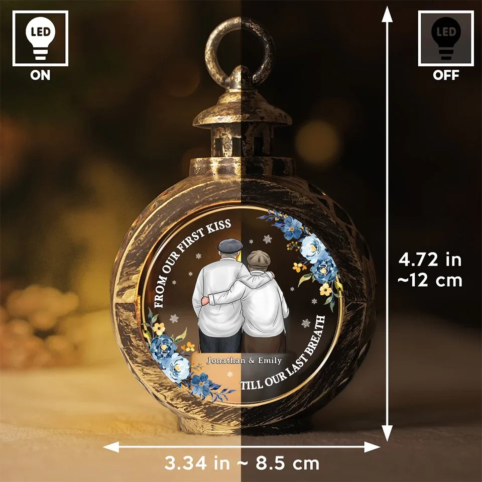 From Our First Kiss Till Our Last Breath - Couple Candlelight Lantern Ornament - Christmas Gift For Husband Wife, Anniversary