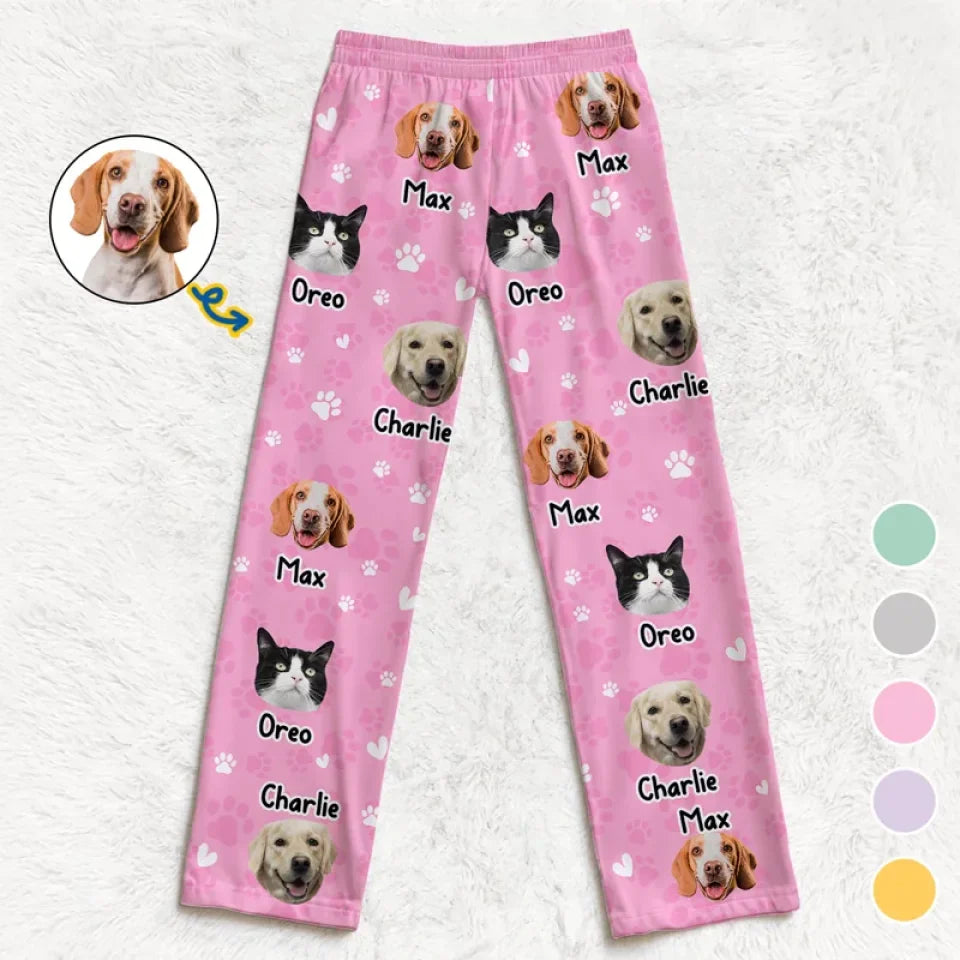 Custom Photo My Pet, My Therapist - Dog & Cat Personalized Custom Pajama Pants - Christmas Gift For Pet Owners, Pet Lovers