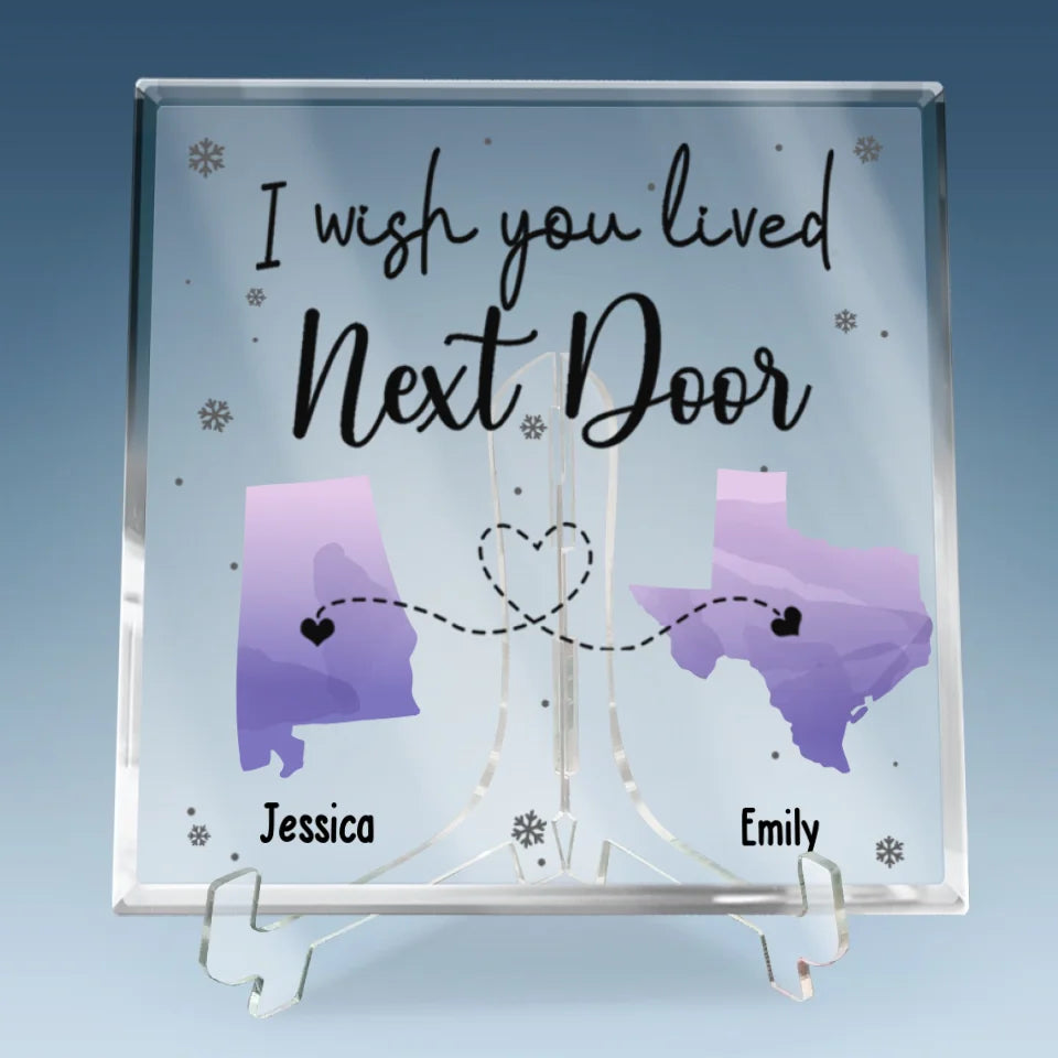 Distance Is Not Our Problem - Bestie Personalized Custom Square Shaped Acrylic Plaque - Gift For Best Friends, BFF, Sisters