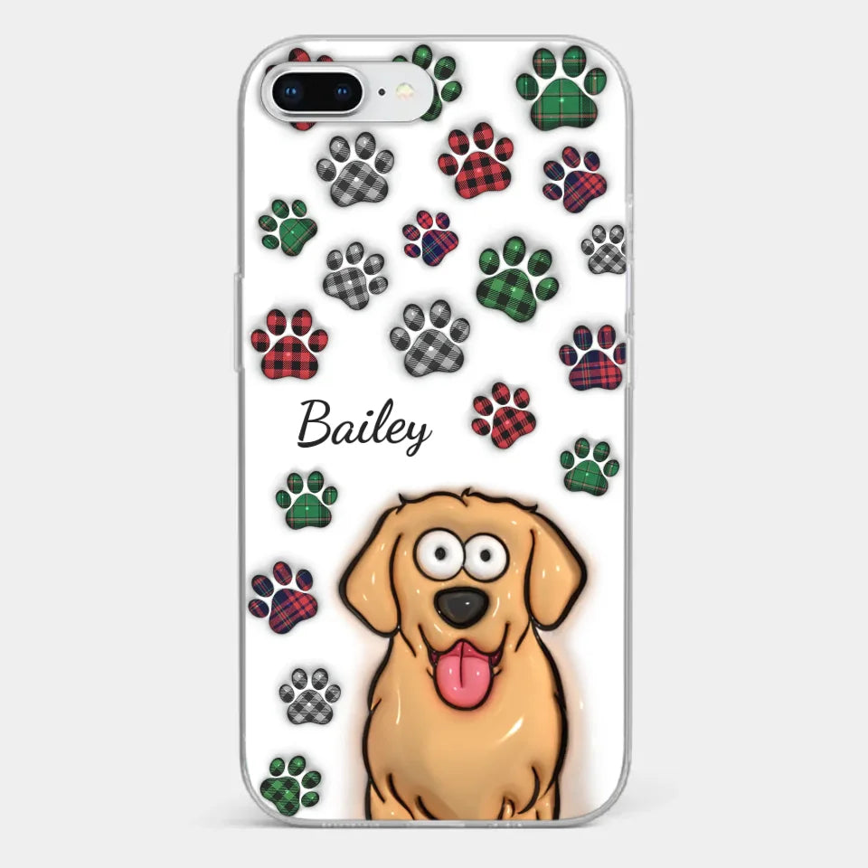 My Prints Follow Every Places You Go - Dog & Cat Personalized Custom 3D Inflated Effect Printed Clear Phone Case - Gift For Pet Owners, Pet Lovers