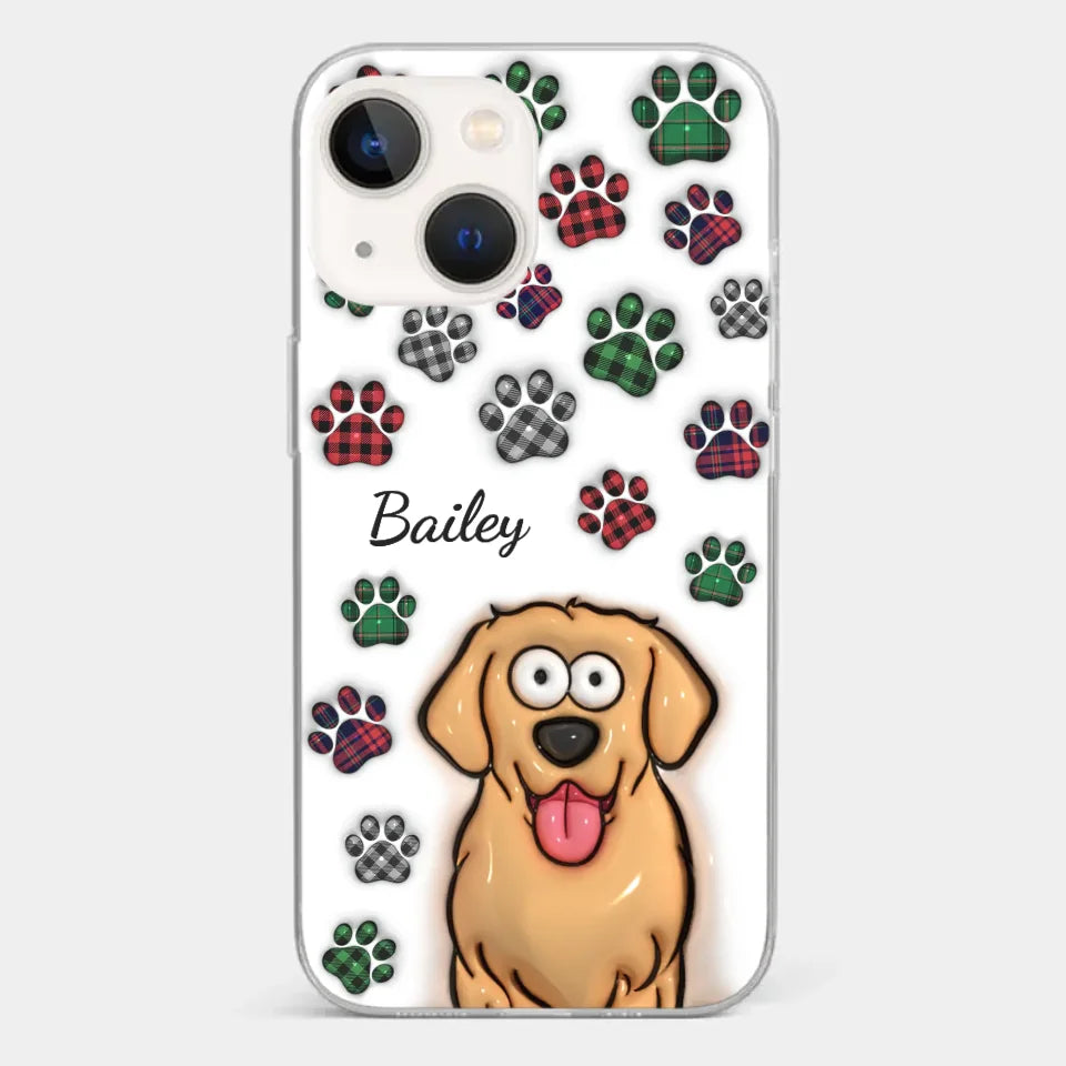 My Prints Follow Every Places You Go - Dog & Cat Personalized Custom 3D Inflated Effect Printed Clear Phone Case - Gift For Pet Owners, Pet Lovers
