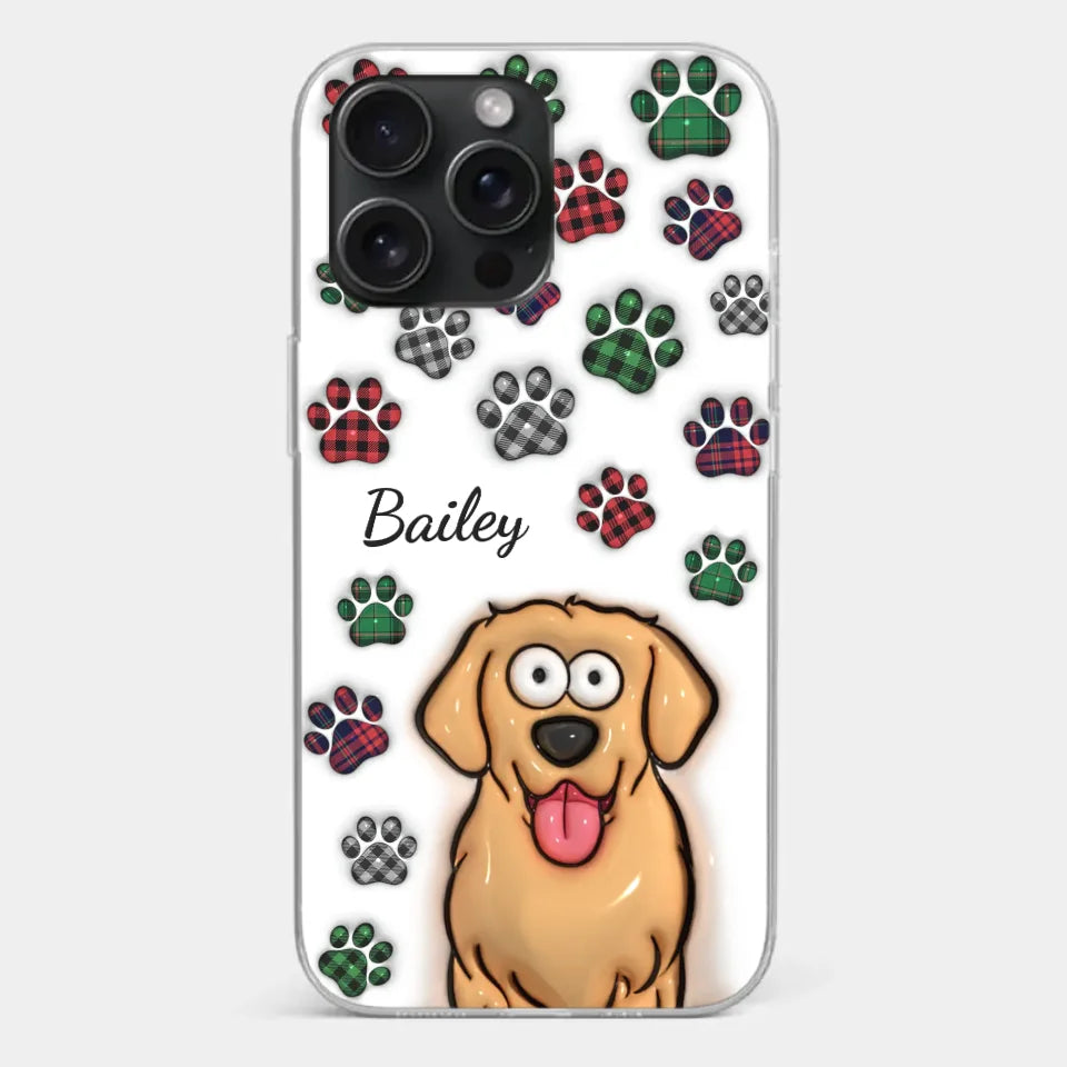 My Prints Follow Every Places You Go - Dog & Cat Personalized Custom 3D Inflated Effect Printed Clear Phone Case - Gift For Pet Owners, Pet Lovers