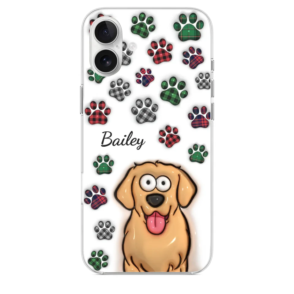 My Prints Follow Every Places You Go - Dog & Cat Personalized Custom 3D Inflated Effect Printed Clear Phone Case - Gift For Pet Owners, Pet Lovers