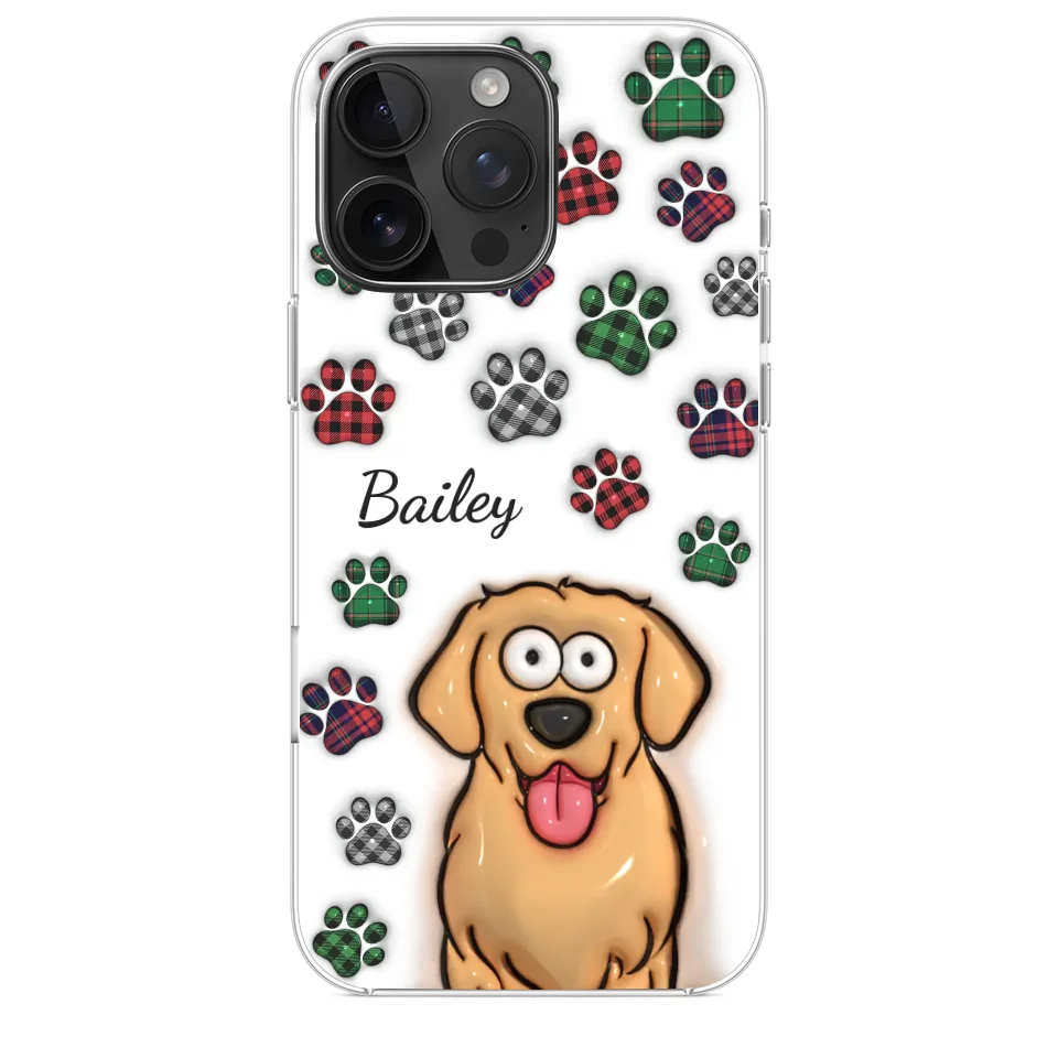 My Prints Follow Every Places You Go - Dog & Cat Personalized Custom 3D Inflated Effect Printed Clear Phone Case - Gift For Pet Owners, Pet Lovers