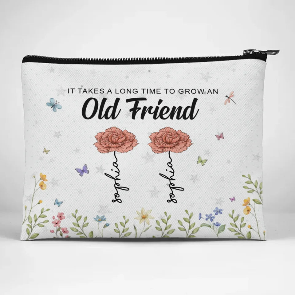 Flowers Are Like Friends, They Bring Color To Your World - Bestie Personalized Custom Cosmetic Bag - Gift For Best Friends, BFF, Sisters