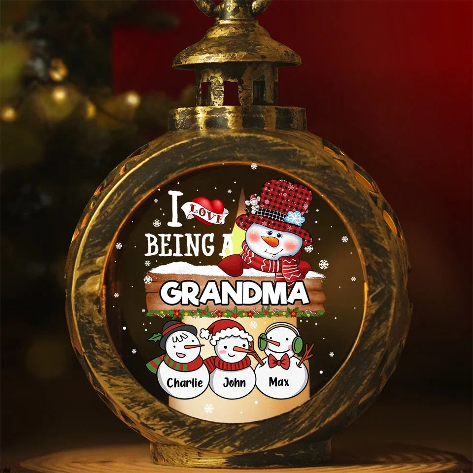 I Love Being A Grandma - Family Personalized Custom Candlelight Lantern Ornament - Christmas Gift For Mom, Grandma