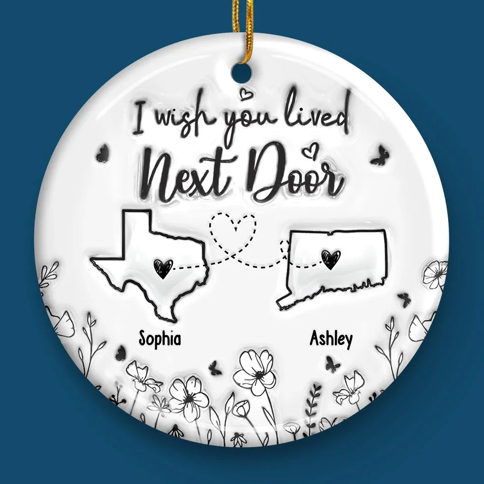 True Friendship Can Bridge Any Gap Between Us - Bestie Personalized Custom 3D Inflated Effect Printed Ornament - Ceramic Round Shaped - Christmas Gift For Best Friends, BFF, Sisters