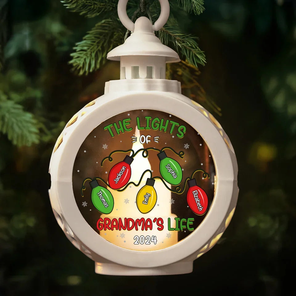 A Grandmother Is A Safe Haven For A Child - Family Personalized Custom Candlelight Lantern Ornament - Christmas Gift For Grandma