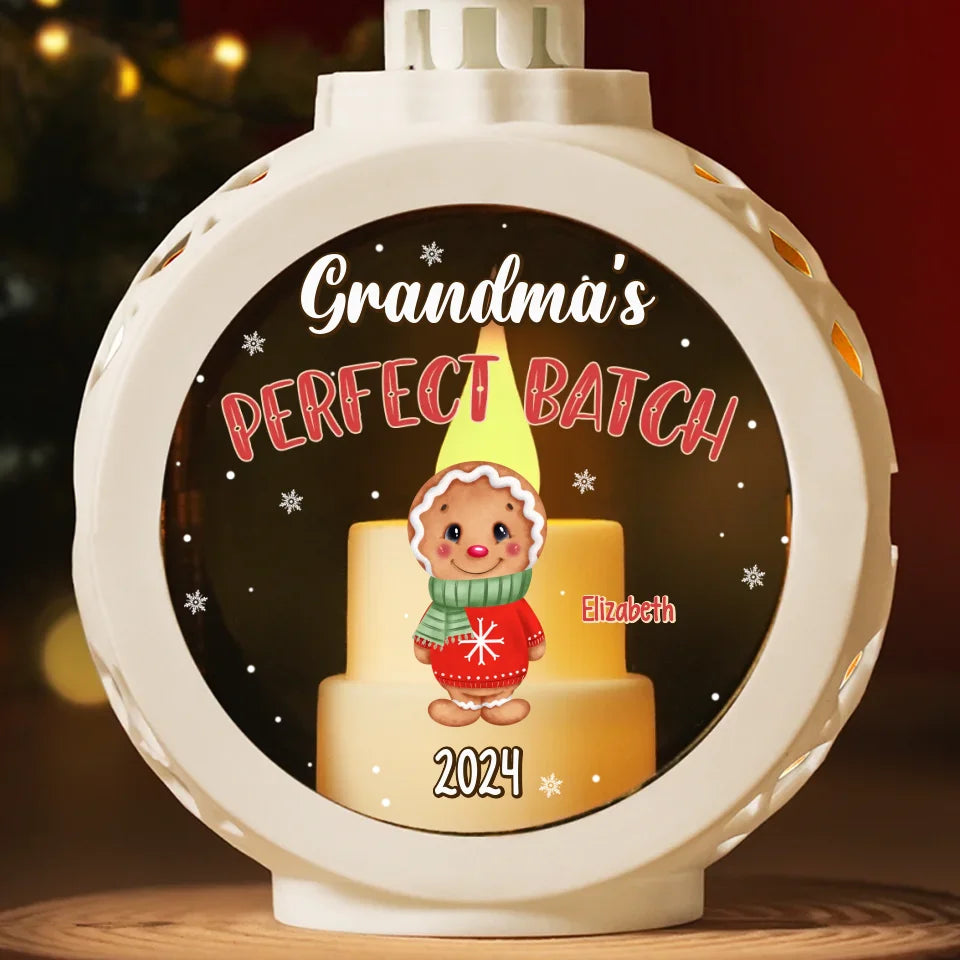Grandma's Perfect Batch - Family Personalized Custom Candlelight Lantern Ornament - Christmas Gift For Mom, Grandma