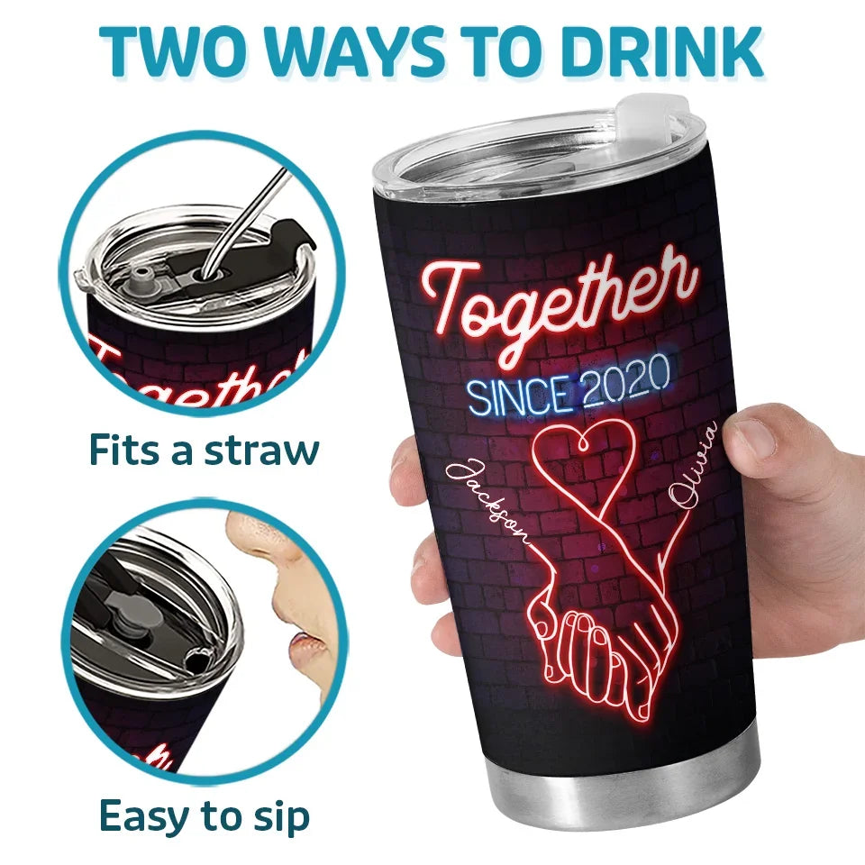 Together, We've Created Our Forever - Couple Personalized Custom Tumbler - Christmas Gift For Husband Wife, Anniversary